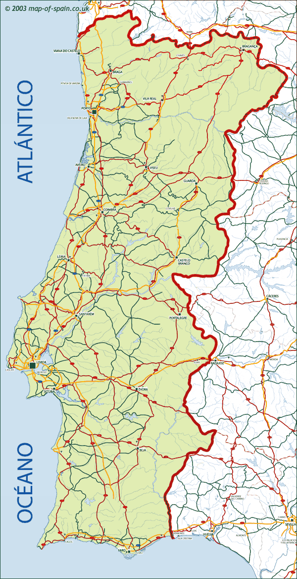 The following map of Portugal